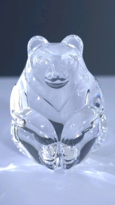 Steuben Glass The Bear Art Glass Hand Cooler Paperweight 