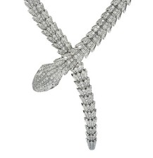 Bvlgari Serpenti Diamond Necklace V43641 18K White Gold 74.81ct 16in