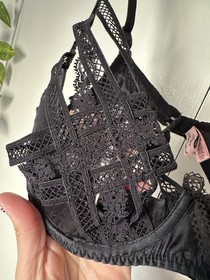 Agent Provocateur &lsquo;Tina&rsquo; Wired Lace Bra 34B Mesh Silk Black 2014 Collection Rare