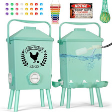 4.2-Gallon Gravity Chicken Feeder  Waterer Set   No-Waste Poultry Feeder with A