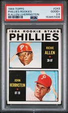 1964 TOPPS PHILLIES ROOKIES RICHIE ALLEN/JOHN HERRNSTEIN ROOKIE RC PSA 2.5