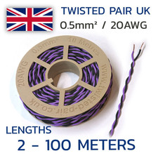 Purple & Black Twisted Wire 20 AWG / 0.5mm� Cable