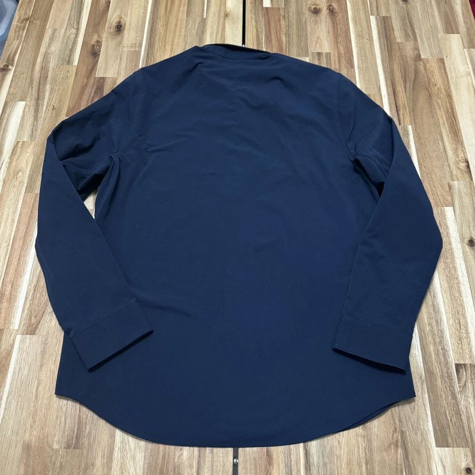 Camisa Lululemon Para Hombre L Azul Marino Nueva Venture Manga Larga Abotonada Rendimiento Foto 2 de 4