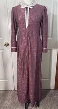 Vintage Vassarette Velour Maxi Robe Floral  Brocade  Quarter Zip Sz S EUC