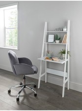 White Tall Desk 40x63 cm, Slim MDF, Narrow Corner Desk for Small Spaces/Study