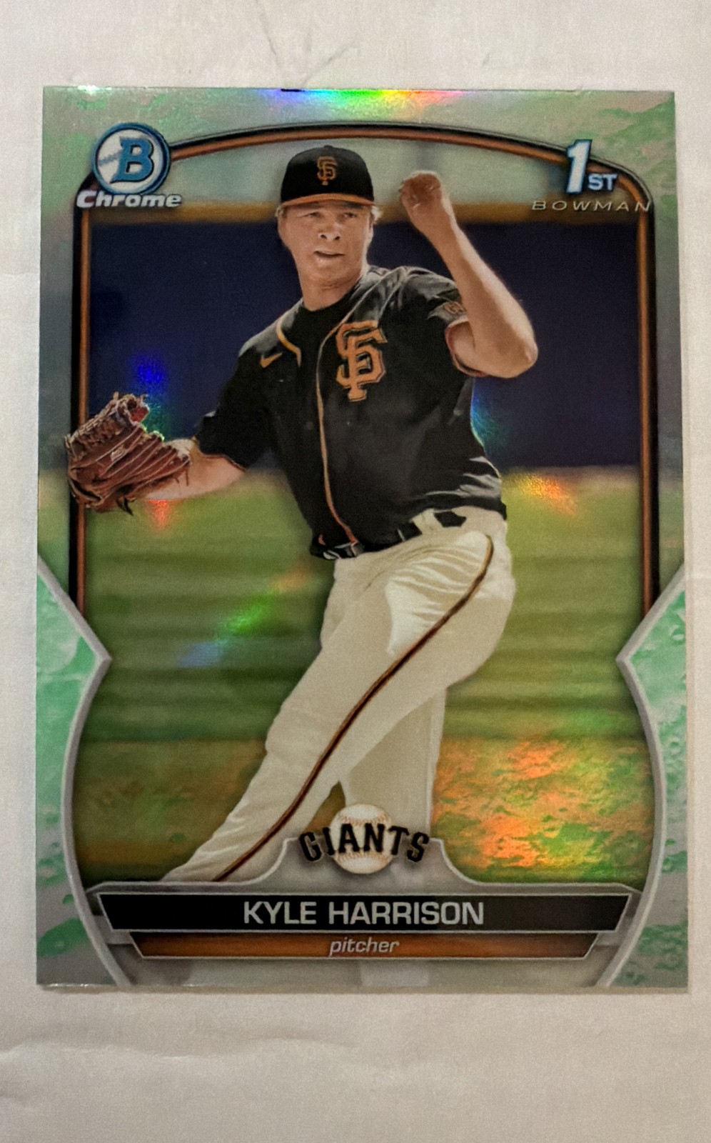 2023 Bowman Chrome 1st Prospects Kyle Harrison #BCP-93 Lunar Glow Refractor (RC)