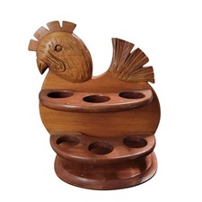 Vintage Wooden Chicken 12 Egg Holder Rack Far...