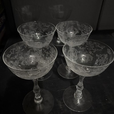 Set of 4 Fostoria Navarre Clear Cocktail/Liquor Glasses