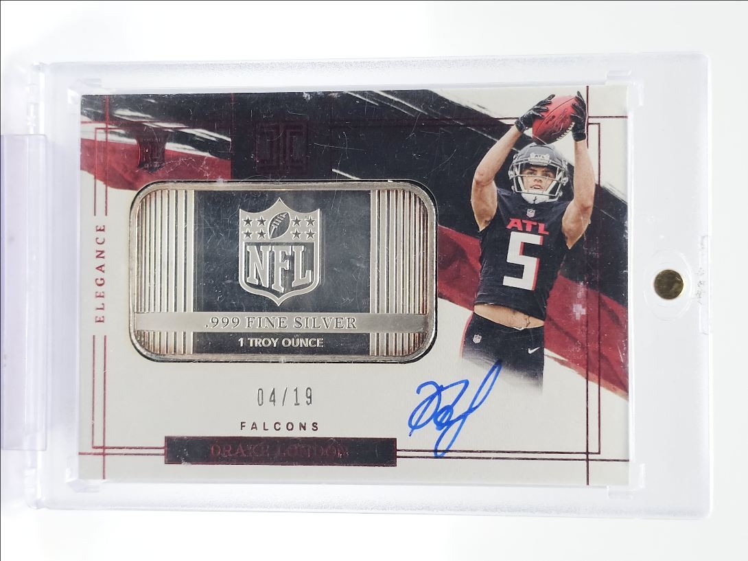 Drake London Panini Impeccable #112 Silver Autograph
