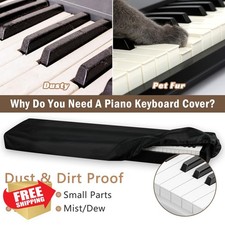 88 Key Piano Keyboard Dust Cover Dual Drawstring Black