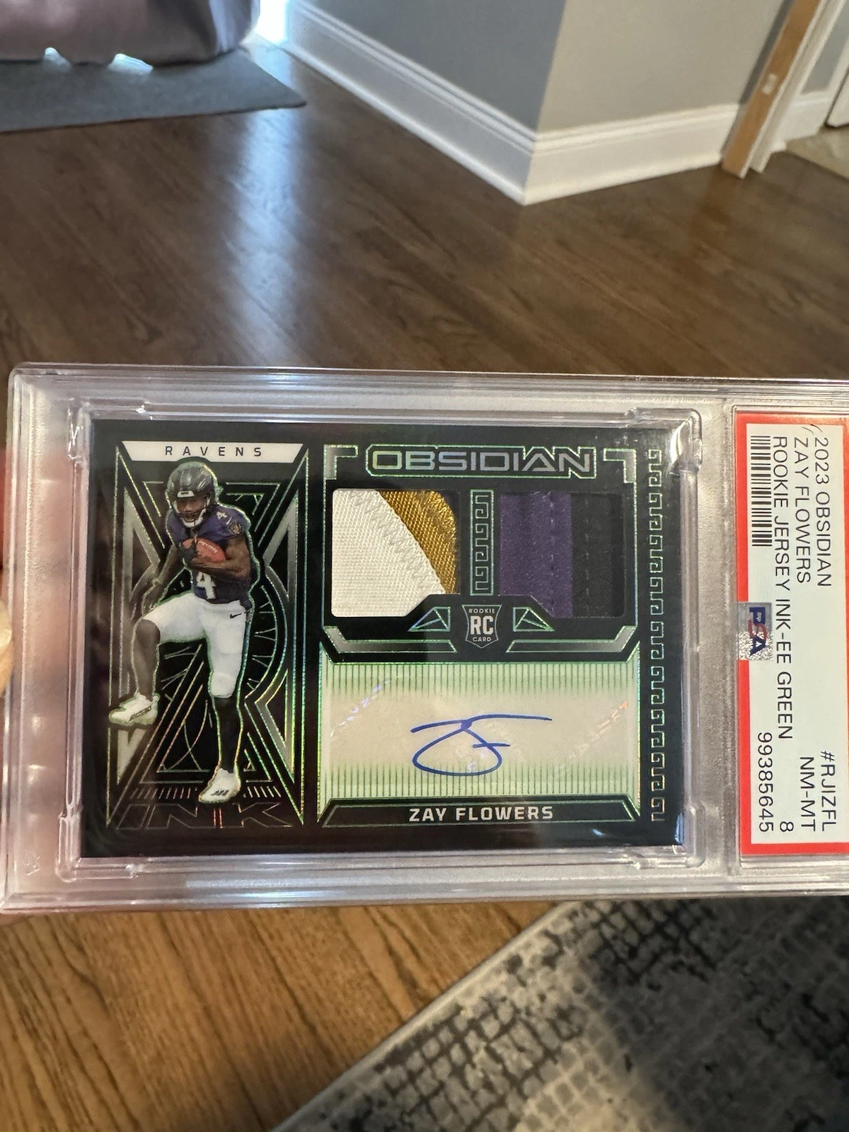 Zay Flowers Panini Obsidian Rookie Jersey Ink #RJIZFL Electric Etch Green