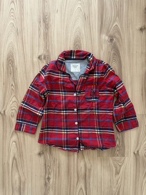 Abercrombie & Fitch Sleep Pyjama S 36 Oberteil rot blau kariert Schlafanzug Hemd