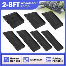 VNN Folding Aluminum Wheelchair Ramp 2/3/4/5/6/7/8 Ft Mobility Ramp Non-Slip