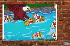 Rainier Beer Metal Sign Eagle  Vintage Style Wall Decor Beer bar Sign Read Des