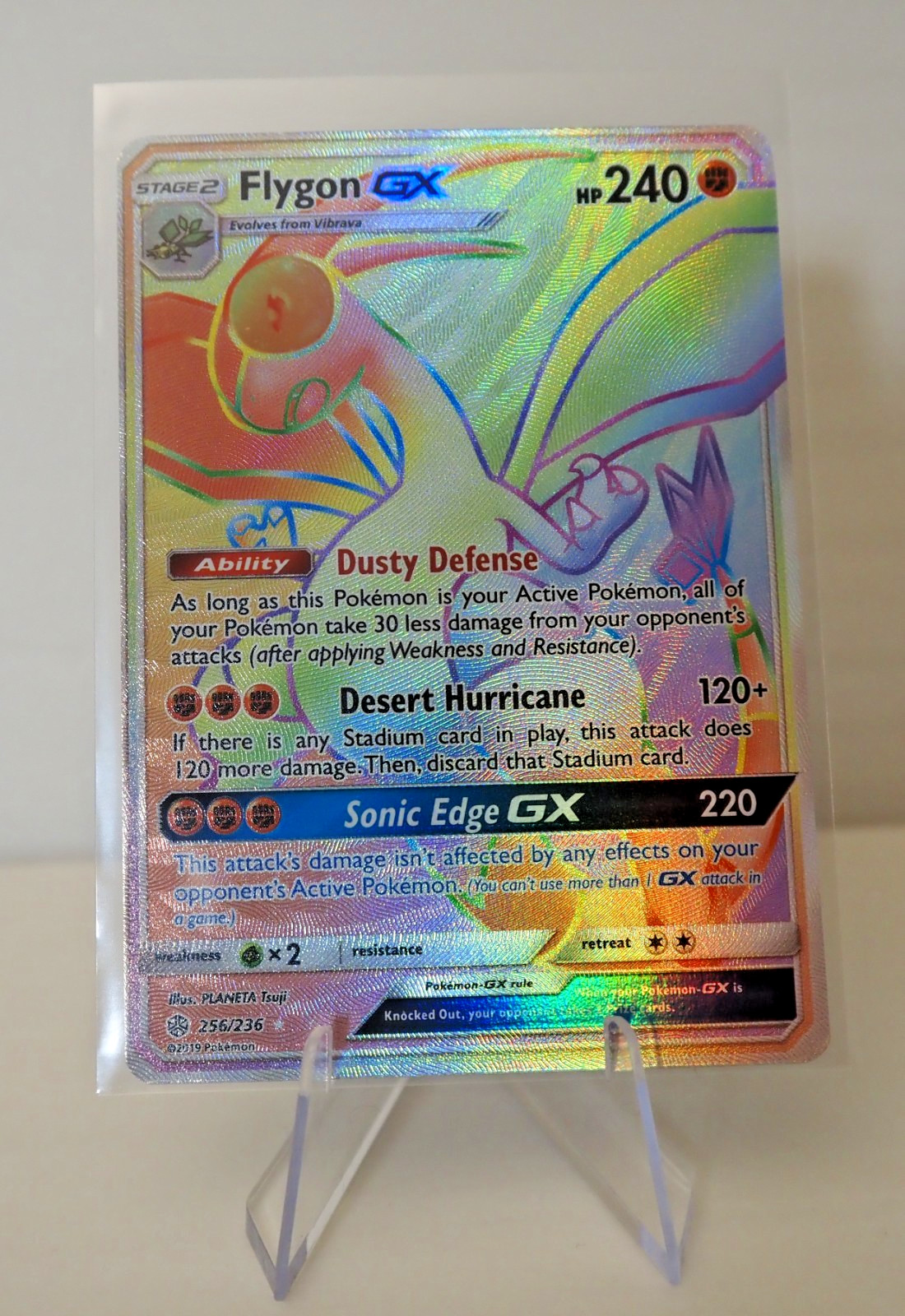 Flygon GX 256/236 Cosmic Eclipse Secret Rainbow Rare Full Art Pokemon Card LP