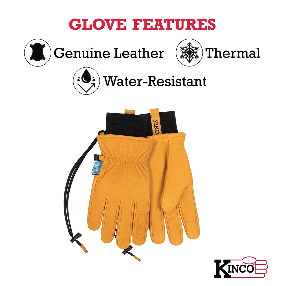 Guantes térmicos de cuero de búfalo de alta resistencia para trabajo y esquí AquaHIDE XL Foto 3 de 4