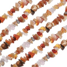 32 Inches 5-8mm Natural Red Agate Gemstone Strand Chips Red Orange