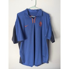 Netherlands 2000 Away Vintage Nike Jersey Large Blue Euro Soccer Shirt