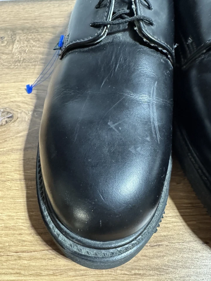 NOS THOROGOOD 11 D Shoes Black Oxford Vtg 60s Vulcan Oil Resistant Soles Mens - Image 3 of 4