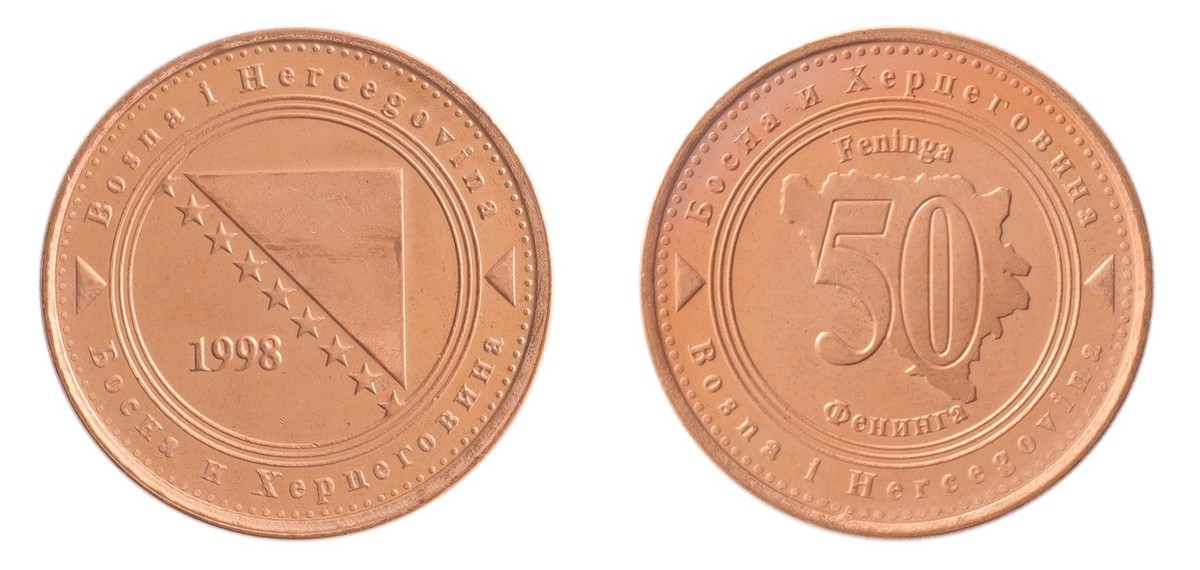 未　フィリピン　2001年(1998年)　独立宣言100年記念　高額　2000P Bosnia & Herzegovina 50 Feninga, 1998-2025, KM #117, XF-Extremely