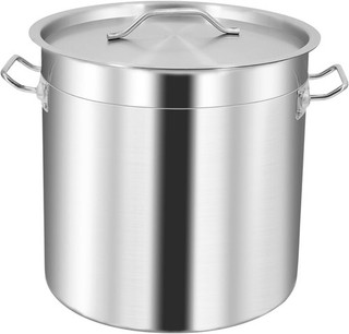 Stainless Steel Stockpot For Auction with Fitted Cover Silver 50L