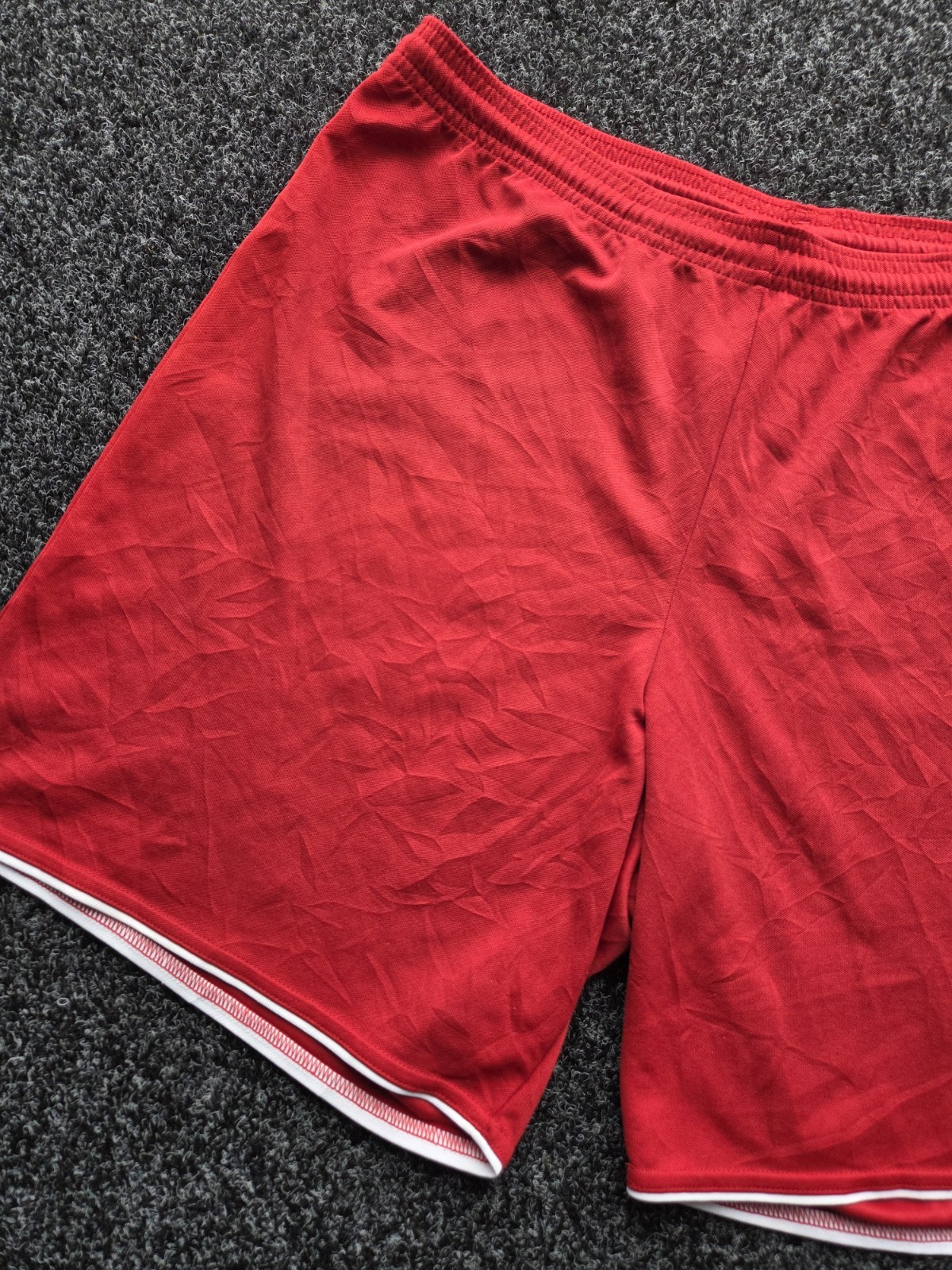 Vintage Adidas Mens Football Shorts 2011 Red Large Climalite Sweat-Wicking image 2