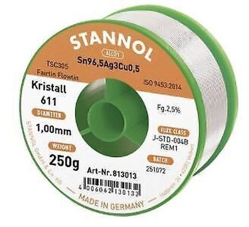 Lötzinn Draht 1,00mm 250g 227°C Bleiarm STANNOL 813013 - Bild 1 von 1