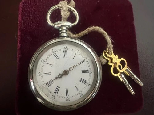 Montre Poche Beaocurt Manuel Fendues Bombé Vintage 4,4 Centimètres - Photo 10 sur 11