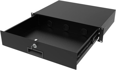 2U Server Cabinet Case 19 Inch Rack Mount Lockable Drawer with Key 12.6 Inch