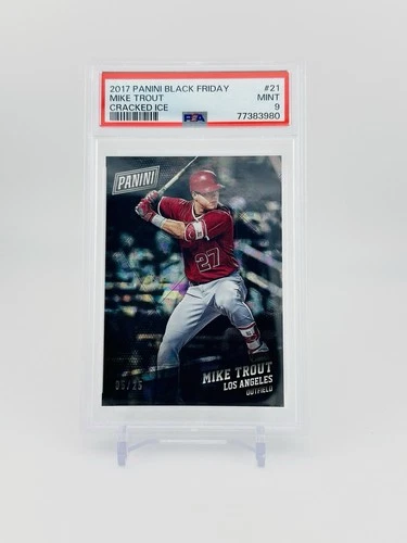 2017 Panini Black Friday MIKE TROUT Cracked Ice /25 PSA 9 0 HIGHER