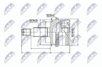 NTY Gelenksatz, Antriebswelle NPZ-MS-006 FüR Mitsubishi