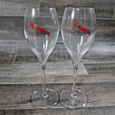 G H Mumm 4 oz. Champagne Flutes Set Of 2 Clear Glass Cordon Rouge Barware Tulip