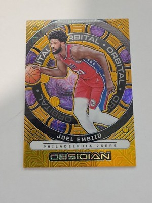 2023-24 Panini Obsidian Orbital Gold Flood Electric Etch 01/10 Joel Embiid #20