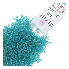 Miyuki Delica DB1283, Matte Transp. Carribean Teal, Size 11/0 Seed Beads 7g Tube