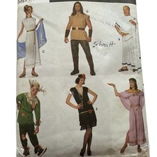 1990's Simplicity Adults' Halloween Costume Pattern 7382 A- S M L Scarecrow Toga