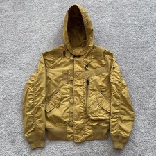 Giacca Bomber Alpha Industries Full Zip Uomo M Giallo Senape con Cappuccio Volo