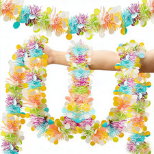 55.77Ft Easter Tinsel Garland,Colorful Egg Tinsel Twist Garland with Confetti Sp