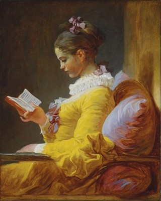Museum quality oil painting handpainted on canvas''a girl reading book''