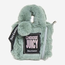 Juicy Couture Iris Green Faux Fur Grab Bag with Detachable Purse Women  s
