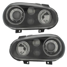 For VW Golf Mk4 Twin Angel Halo Eye  Black Projector Headlights RHD/LHD