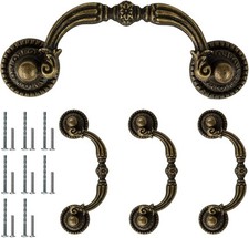 4 Pack Antique Bronze Bail Pull Handles 2.75" Hole Center Drop Drawer Pulls