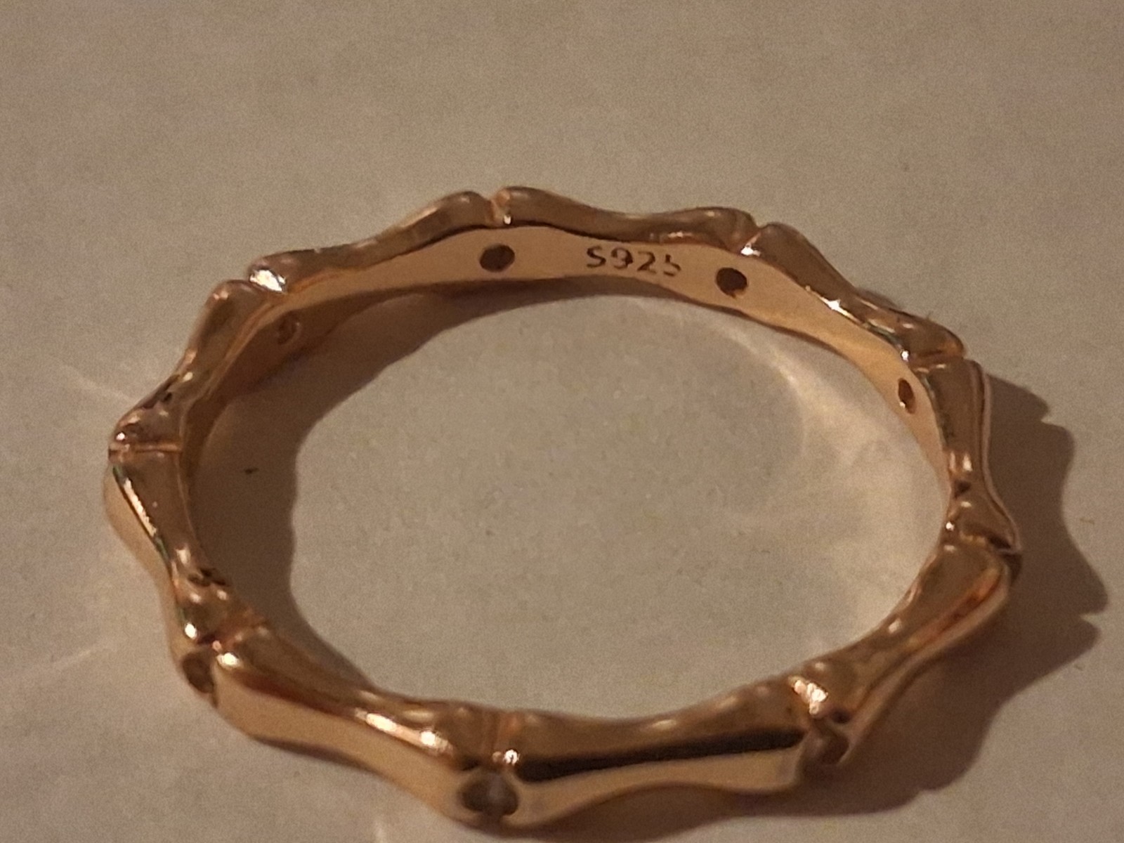 S925 Silver Stackable Ring Size 6 Gold Plated sil… - image 4