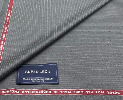 Grau gestreifte Super 150er Wollstoff Anzug Jacken Thobe Dishdash, 3,0 m x 1,50 m