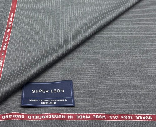 Grey Stripe Super 150s Wool Fabric Suiting Jackets Thobe Dishdash, 3.50m x 1.50m