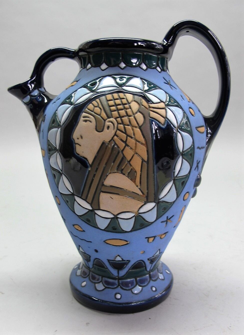 Rare ART NOUVEAU AMPHORA Art Pottery Pitcher   c. 1920