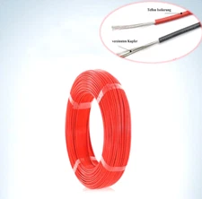 Red 200°C HIGH TEMP PTFE Electronic Wire Cable Cord Tin Copper UL1332 12~28AWG