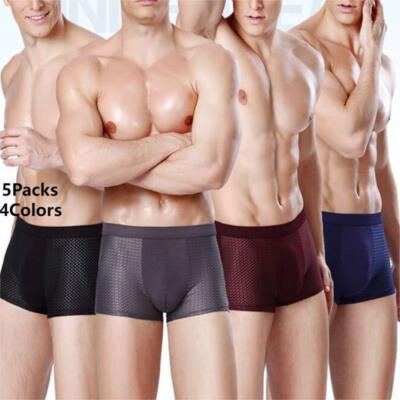 5/1 Pack Weiche Herrenunterwäsche Sommer Boxershorts Mesh Höschen Unterwäsche