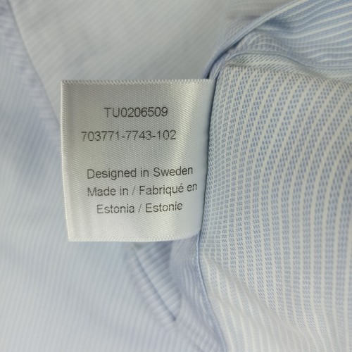 Stenstroms Men Shirt 15.5 39 Slimline Blue Button-Up Double Cuff Cufflink 15 1/2 - Picture 12 of 13