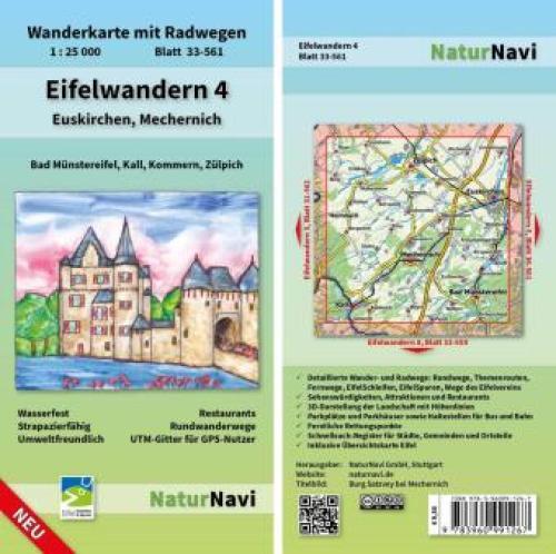 Thumbnail - Eifelwandern 4 - Euskirchen, Mechernich Wanderkarte Mit Radwegen,