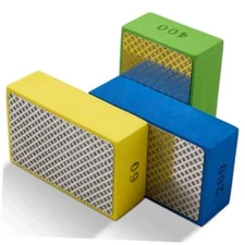  3PCS Diamond Hand Polishing Pads,Diamond Sanding Pads 60/200/400 Grit 3pcs